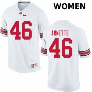 NCAA Ohio State Buckeyes Women's #46 Damon Arnette White Nike Football College Jersey SRB8645VL